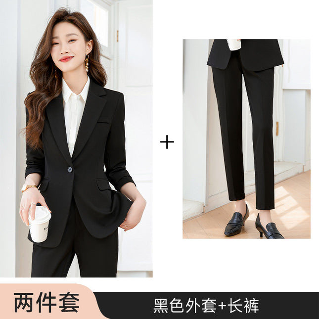 Black suit jacket Women's Spring and Autumn work clothes professional temperament civil servant interview formal wear women's suit suit