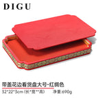 Large size with covered lace delivery plate-red silk color