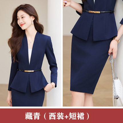Hotel Manager Professional suit Female Autumn Temperament Long Sleeve Suit Jewelry Store Sales Department Property Consultant Work Clothes
