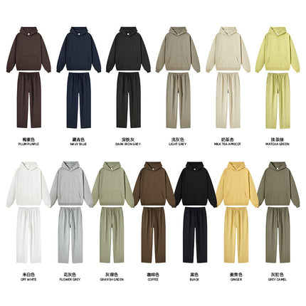 TILANI Men's 2025 Heavy Terry Sweater Pants American Style Trendy Brand Solid Color Trendy Men's suit Hoodie Straight Pants