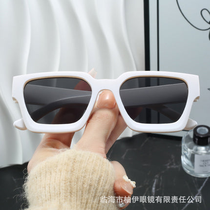 Korean Retro Frame Sunglasses for Women, Square Frame, Thick Edge, Simple Sunglasses, Concave Shape, Business Sunglasses 2025