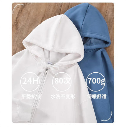 Autumn and Winter Men's and Women's Sweatshirts Thickeneded Zipper Casual Sweatshirts with Printable Logo Warm Hooded Jackets Workwear Thick Sweatshirts