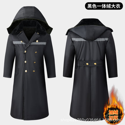 Thickened Winter Men's Extra Long Over-The-Knee Arctic Velvet Liner Removable Cotton Coat to Prevent Cold and Warm Work Cotton Coat