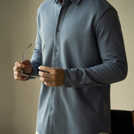 Songnan Double-Sided Brushed Thickeneded Warm Long-Sleeved White Shirt Men's Slim Autumn and Winter Work Clothing Versatile Casual Lining