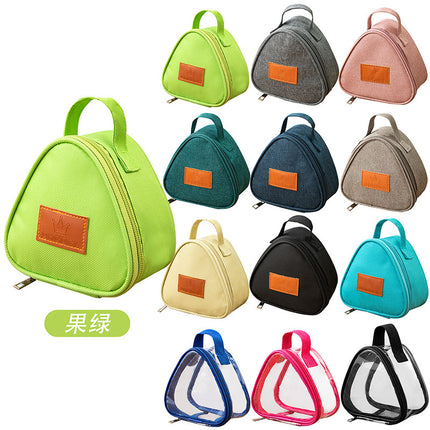Triangular Lunch Box Handbag Polyester Rice Ball Insulated Lunch Box Bag Thickened Aluminum Foil Office Worker Lunch Bag Student Lunch Bag
