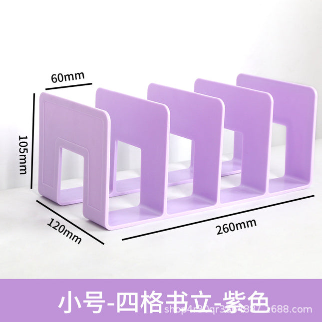 Four-column book stand desktop bookshelf desktop fixed book storage reading shelf book holder desk book stand wholesale