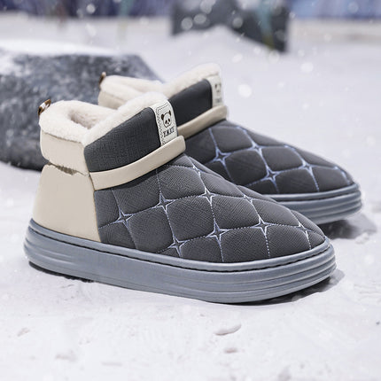 Cotton Shoes Men's Winter fleece-lined Thickened Northeast Warm Snow Boots Men's Fur Integrated Cold-proof Down Bread Shoes