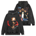 Washed black hooded sweatshirt / S