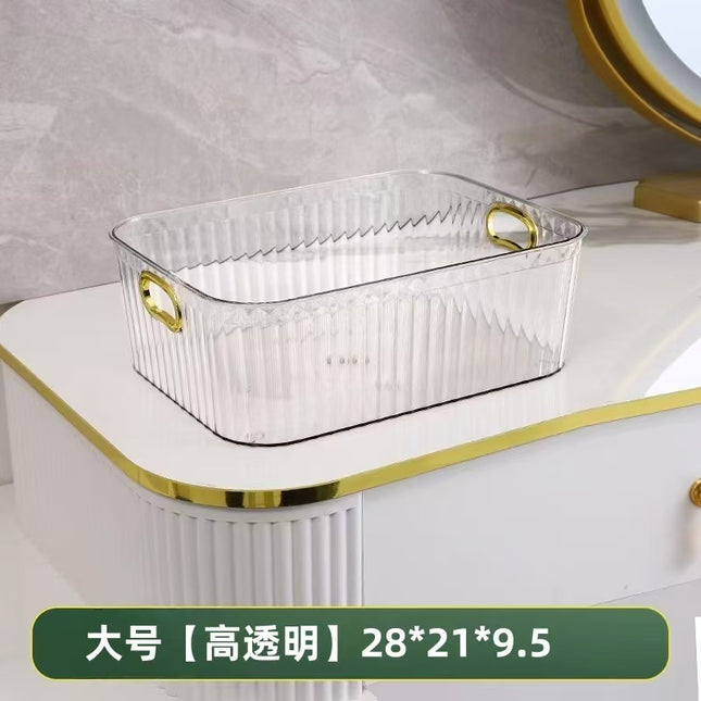 Pet Light Luxury Mirror Cabinet Storage Box Desktop Cosmetics Storage Rack Cabinet Sundry Organizer Compartment Drawer Storage