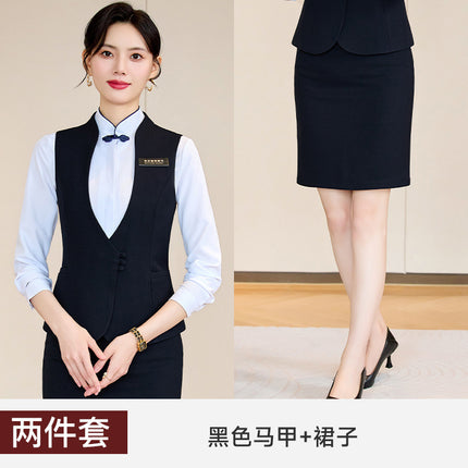 Professional Suit Vest suit Waitress Hotel Attendant Work Clothes Dental Oral Front Desk Horse Clamp Work Uniform Autumn