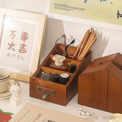 Bedside Remote Control Phone Holder Desktop Organizer Lipstick Perfume Storage Box Makeup Brush Holder Pen Holder Desk Pencil Box