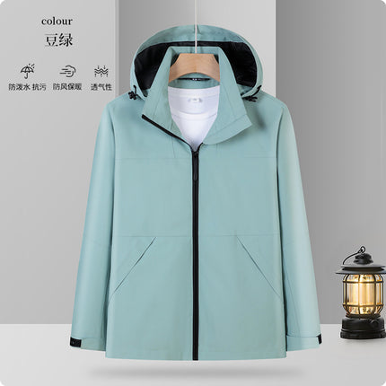 Removable Cap Waterproof Windproof Group Jacket Tooling Outdoor Hard Shell Rushwork Custom Work Clothes for Men and Women Autumn and Winter