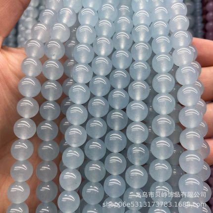 Wholesale high quality chalcedony aquamarine jasper aquatic grass jade loose beads semi-finished jewelry accessories DIY bracelet with beads