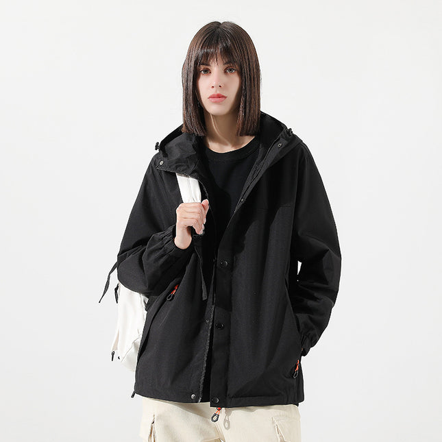 2024 Spring and Summer Outdoor Zipper Jacket Coat Unisex Loosen Sports Mountain Windproof Hooded Jacket
