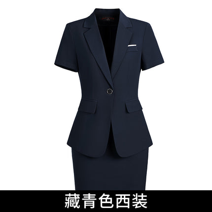 [Autumn Wear] Professional suit Female Temperament Workwear Goddess Fan Hotel Manager Short-sleeved Suit Summer Work Clothes