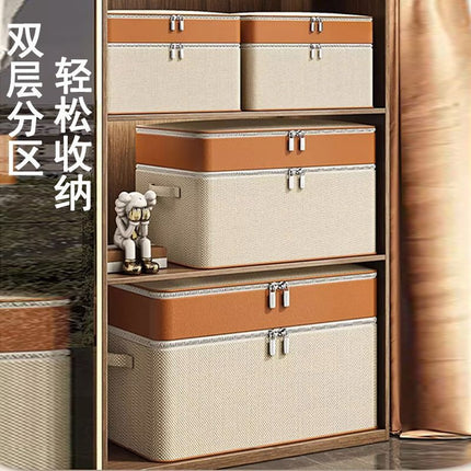 Non-woven large-capacity household clothes storage box wardrobe layered cotton quilt storage storage packaging finishing