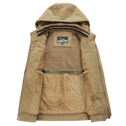 9858 New Men's Fleece Plus Size Loose Hat Vest Autumn New Outdoor Multi-Pocket Tooling Horse Clip