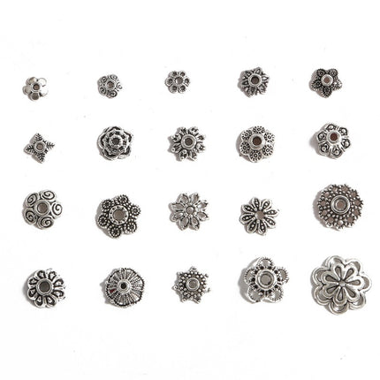 Ancient silver alloy hollow flower holder bead cap bead cap antique DIY step shake hairpin crown accessories