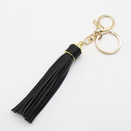 Wax line alloy gift leather tassel car key chain women's bag pendant key chain jewelry Amazon diy