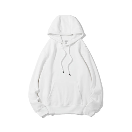 400g Heavyweight Fleece-Lined Autumn and Winter Hooded Sweatshirt, Multi-Color, Solid Color, Simple and Thick, Suitable for Layering, Unisex Sports Hoodie