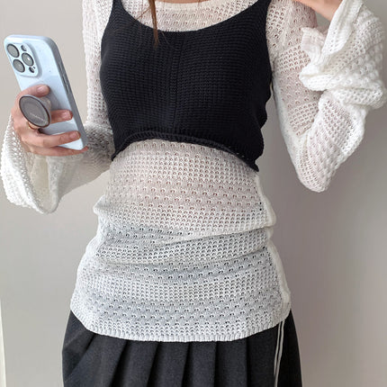 Dorothy LOOPIN Spring New Spice Girls Knitted Camisole Small Vest Woven Short Top