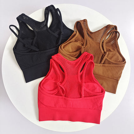 Fake Two-Piece One-Piece Sports Underwear Women's Shockproof Collar Running Pilates Training Bra Fitness Vest