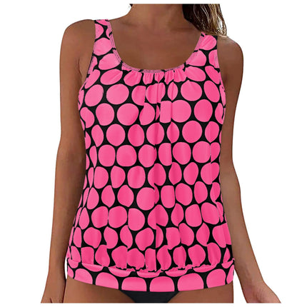 2025 New Foreign Trade Cross-Border European and American Style Split Solid Color Tummy Control Slimming Swimwear Tank Top Swimsuit Single Top