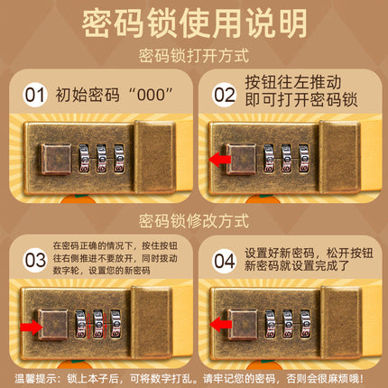 Kapi Barra Deposit Book Bookkeeping Book Cash Storage Bag Primary School Student Family Locked Financial Deposit Bag Hand Ledger Book