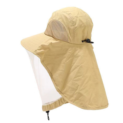 Mesh Anti-Mosquito Sun Hat for Men in Summer Large Brim Anti-Uv Mountaineering Travel Hat for Women Outdoor Sun Protection Fishing Hat