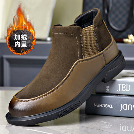 Men's Autumn and Winter New Reflex Leather Shoes Casual Lazy One-Step Men's Leather Shoes Soft-Sole Trendy All-Match Men's Shoes