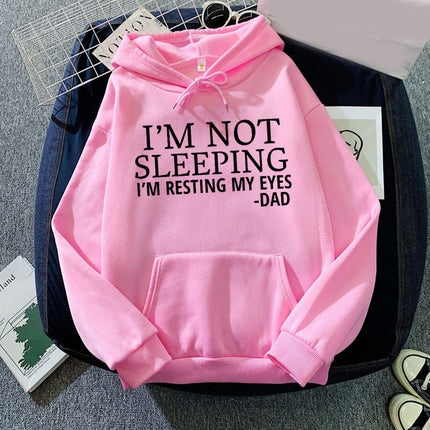 I didn't sleep I'm Not Sleeping printed hooded hooded vests autumn and winter European and American men and women cross the border