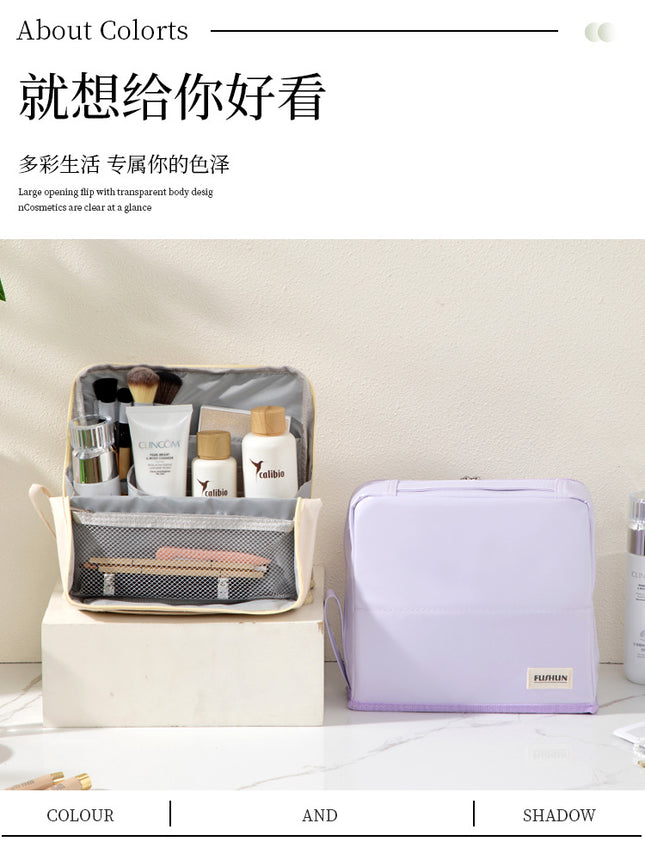 Stand-Up Cosmetic Bag for Women, Large-Capacity Pencil Case, Women's Bag, Outdoor Travel Handbag, Cosmetics Storage Bag