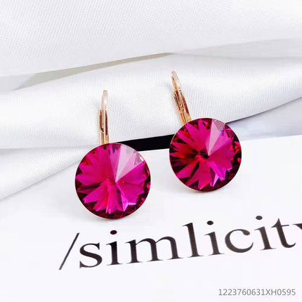 Austrian Crystal Earrings Women's Elegant South Korea Personalized All-match Simple Ear Stud Ear Stud Elegant Skinny Fashion New Style