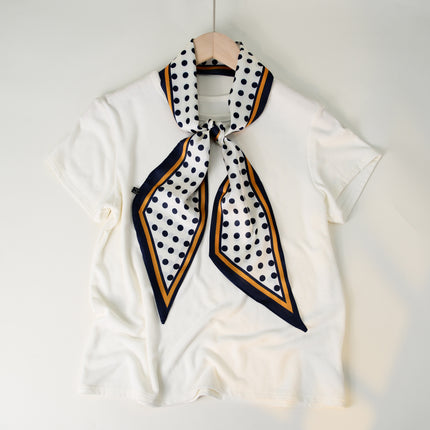 2025 European and American-style Beveled Silk Scarf Cross-border Silk Cashew Dot Long High-end Ribbon Scarf Women's Belt