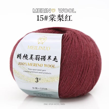 Cross-Border Wholesale Merino Combed Full Wool 50g Fine Pure Wool Hand-Knitted Crochet Sweater Scarf Thread