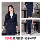 Navy suit + skirt + pants / S
