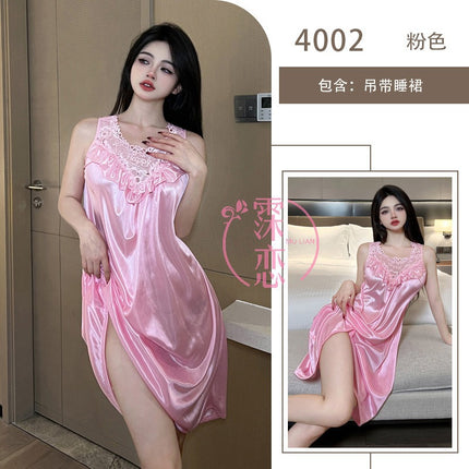 Sex Lingerie Sexy Pajamas Women's Summer Nightdress Lace Sleeveless Loose plus size Pajamas Sexy Pure Sex Clothes