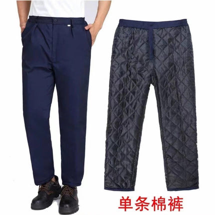 Winter Thickened Cotton Work Clothes, Warm and Cold-Proof with Reflective Strips, Labor Protection Clothing for Construction Sites and Auto Repair Workshops