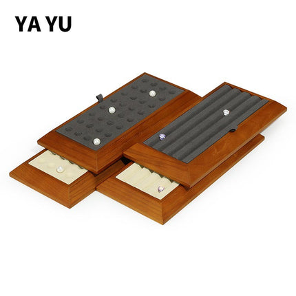 Yayu solid wood bare Diamond Pearl plate jewelry tray jewelry display plate Diamond bare Diamond Wenwan gem storage tray