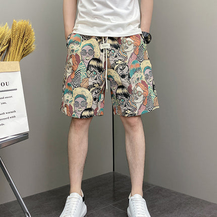 American Summer Beach Casual Shorts Men's New Trendy Brand Pop Style Fashion Loose Sports High Street Shorts
