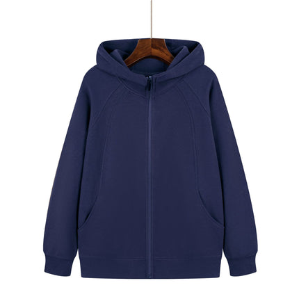 350g Heavyweight Trendy Fashion Patchwork Hooded Raglan Zipper Sweatshirt Jacket Spring and Autumn Long-Sleeve Couple Style