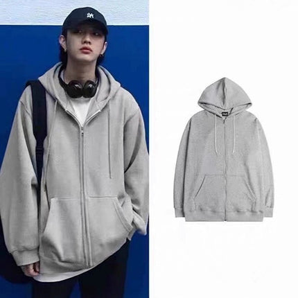 Early Autumn Hooded Sweatshirts for Men and Women, Winter Velvet New Korean Style Trendyy Tops, Casual Cardigan Zipper Jackets