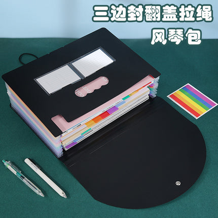 A4 File Folder Accordion Bag Large Capacity 13/25 Layer Document Organizer Student Test Paper Holder Can Stand Upright File Bag