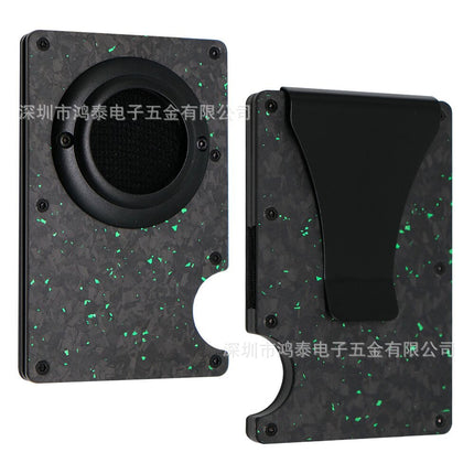 Cross-border Forged Carbon Pattern Card Holder RFID Metal Card Holder Red Forged Carbon Blue Forged Carbon Men's Minimalist Ultra-thin Wallet