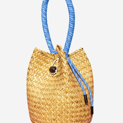 Straw Bag Artificial Flower Handmade DIY Material Bag Handmade Handbag Warm-Up Event Team Building Salon Holiday Gift