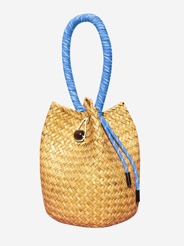 Straw Bag Artificial Flower Handmade DIY Material Bag Handmade Handbag Warm-Up Event Team Building Salon Holiday Gift