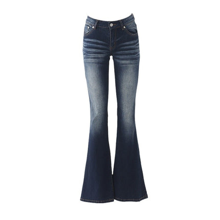 Bizu House# American Retro Hot Girls Low Waist Joker Slim Fit Bell Pants 2025 Spring Hot Girls Stretch Jeans Women