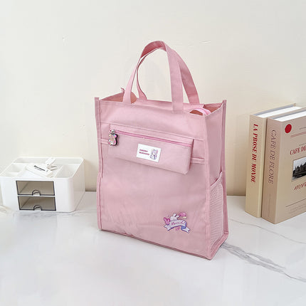 Foreign Trade Spot Simple Vertical Cartoon Portable Tutoring Bag Student Universal Canvas Storage Handbag Wholesale