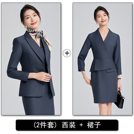 Grey Suit Jacket Female 2024 Autumn New Goddess Fan Business Commuter Dress Hotel Manager Professional suit