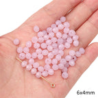 20 pieces/bag / Solid color wheel beads 6x 4mm aperture about 1mm pink